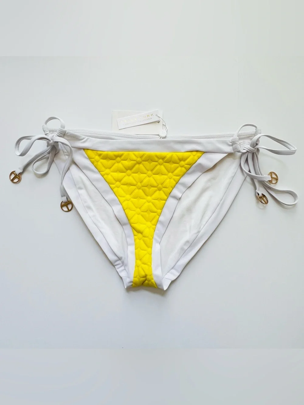 Trina Turk Sunshine Jacquard Side Tie Bikini Bottom Lemonade NWT